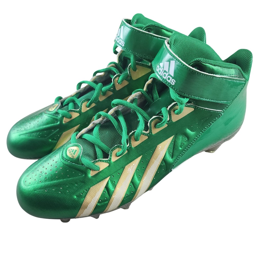 Adidas Notre Dame Fighting Irish PE Football Cleats Mens Size 16 NWOB Green Gold